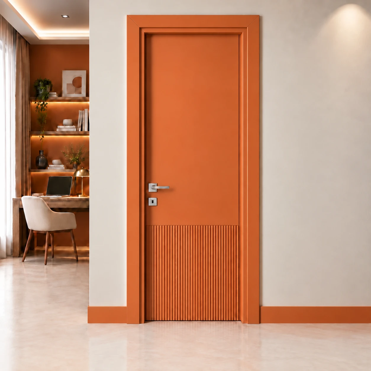 Ardendoor - Kapıya Dair Her Şey Alt Panel Çıtalı Terakota Turuncu Lake Kapı